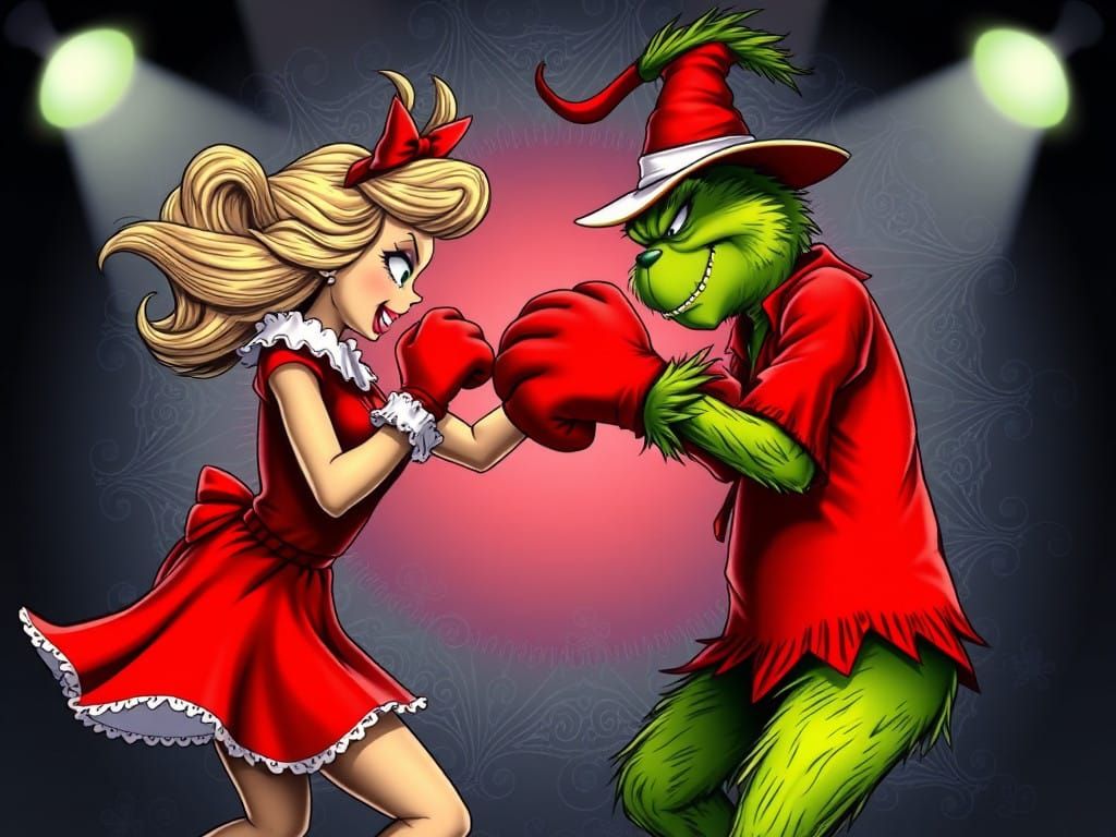 Cindy Lou Who Takes Down the Grinch in a Kickboxing Match Ma...
