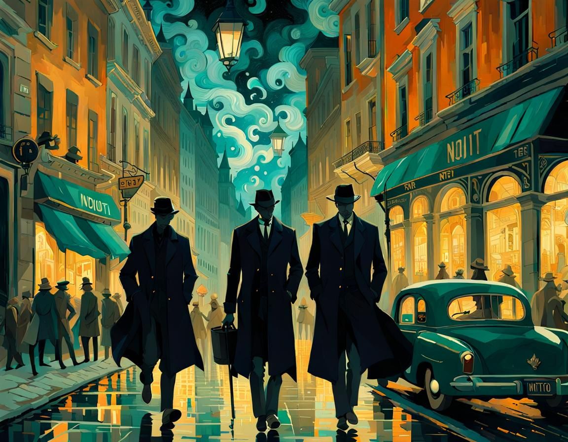 Detectives Capture Pokemon in Noir Lviv, Klimt-Style