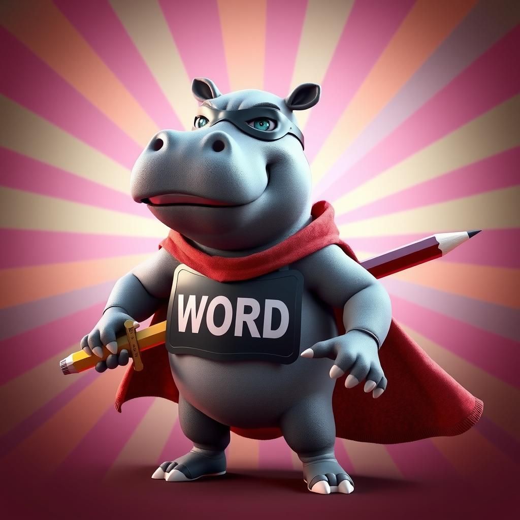 Anthropomorphic Hippo Hero in 3D Digital Art