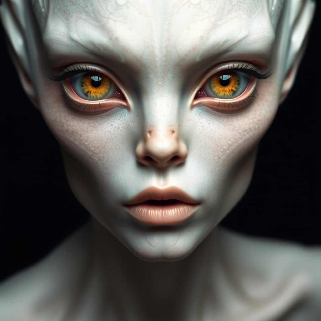 Hyper-Realistic Portrait of an Alien Humanoid