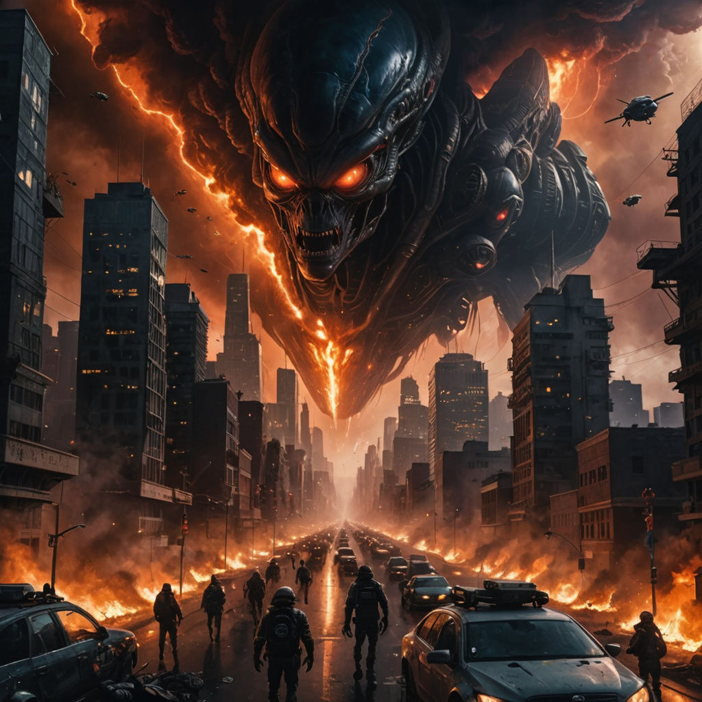 Alien Invasion Over Earth