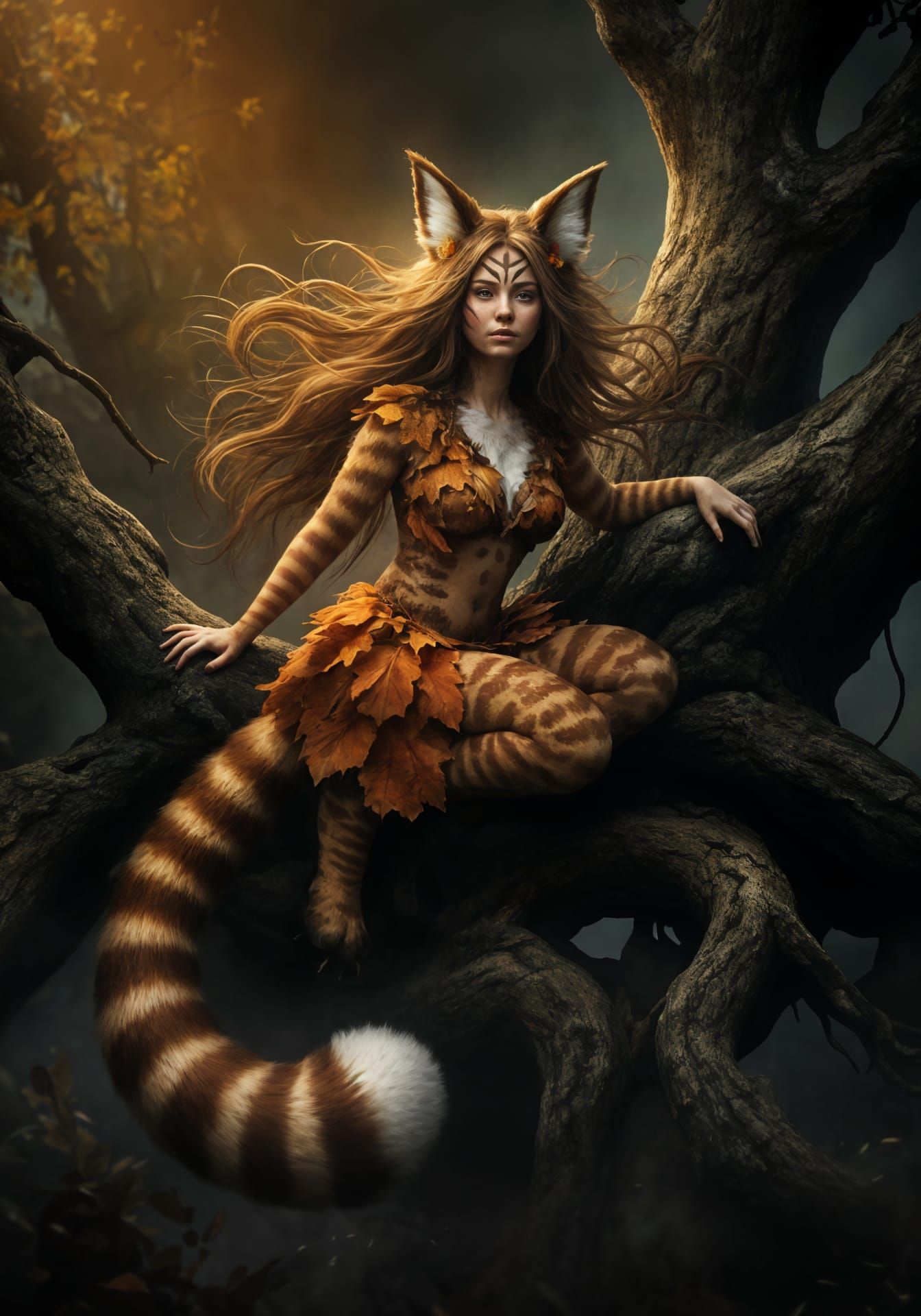 Sentret Pokemon as Stunning Human Girl: 8K Portrait