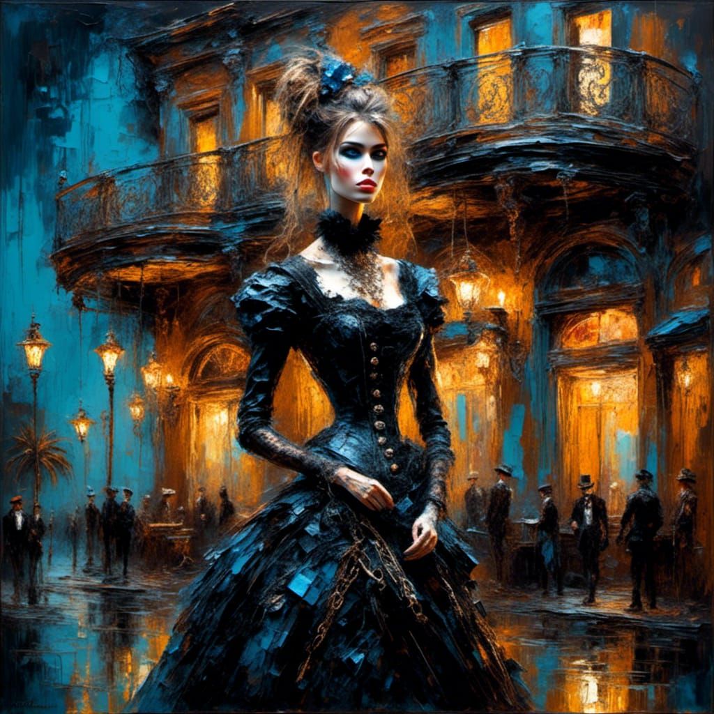 Spectral Woman at Hotel California in Abstract Expressionism