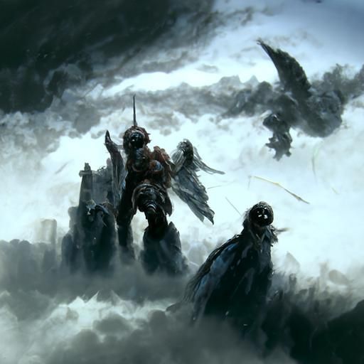 Winged Warriors Clash with Fiery Golems