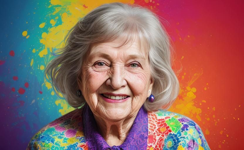 Hyperrealistic Portrait of a Grandmother's Captivating Smile