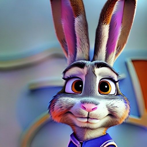 Hyper realistic Judy hopps from zootopia