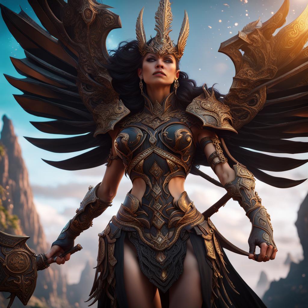 Goddess Warrior in Detailed Matte Painting