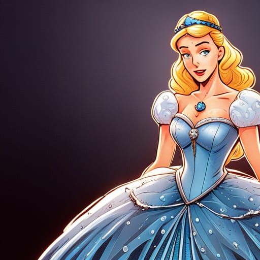 Cinderella as Queen of Belgium in Comic Book Art