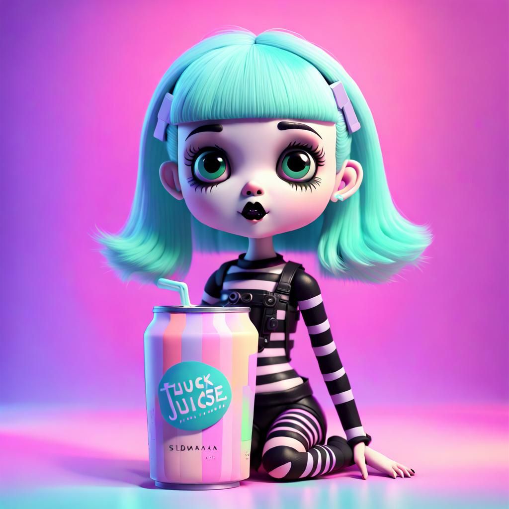 Pastel Goth Doll in Juicebox: Digital Art