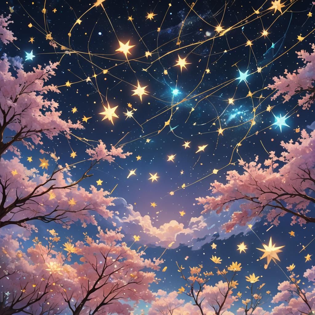Celestial Music: A Starry Composition in Anime Art