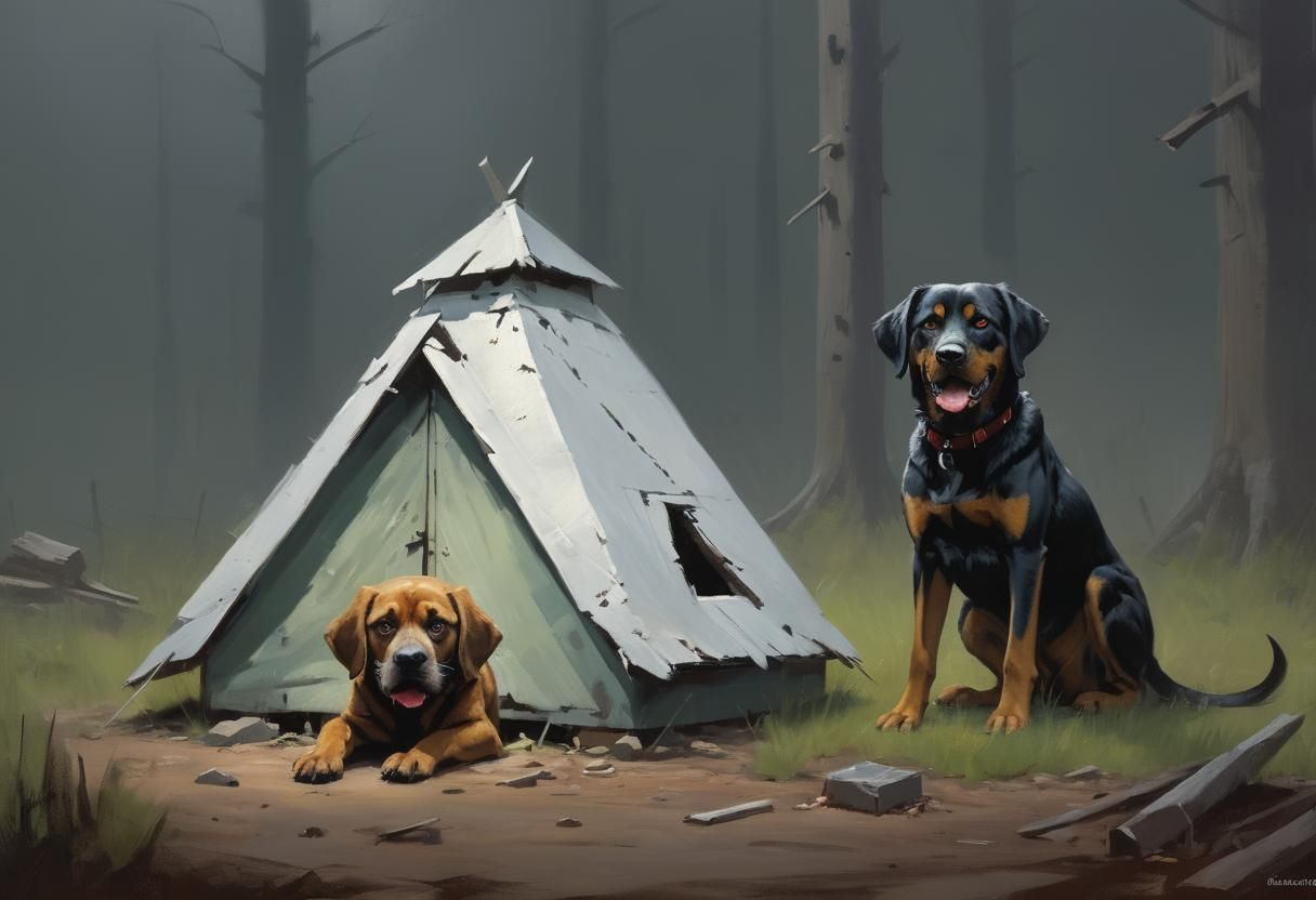 Sinister Dogs in Dark Fantasy Style