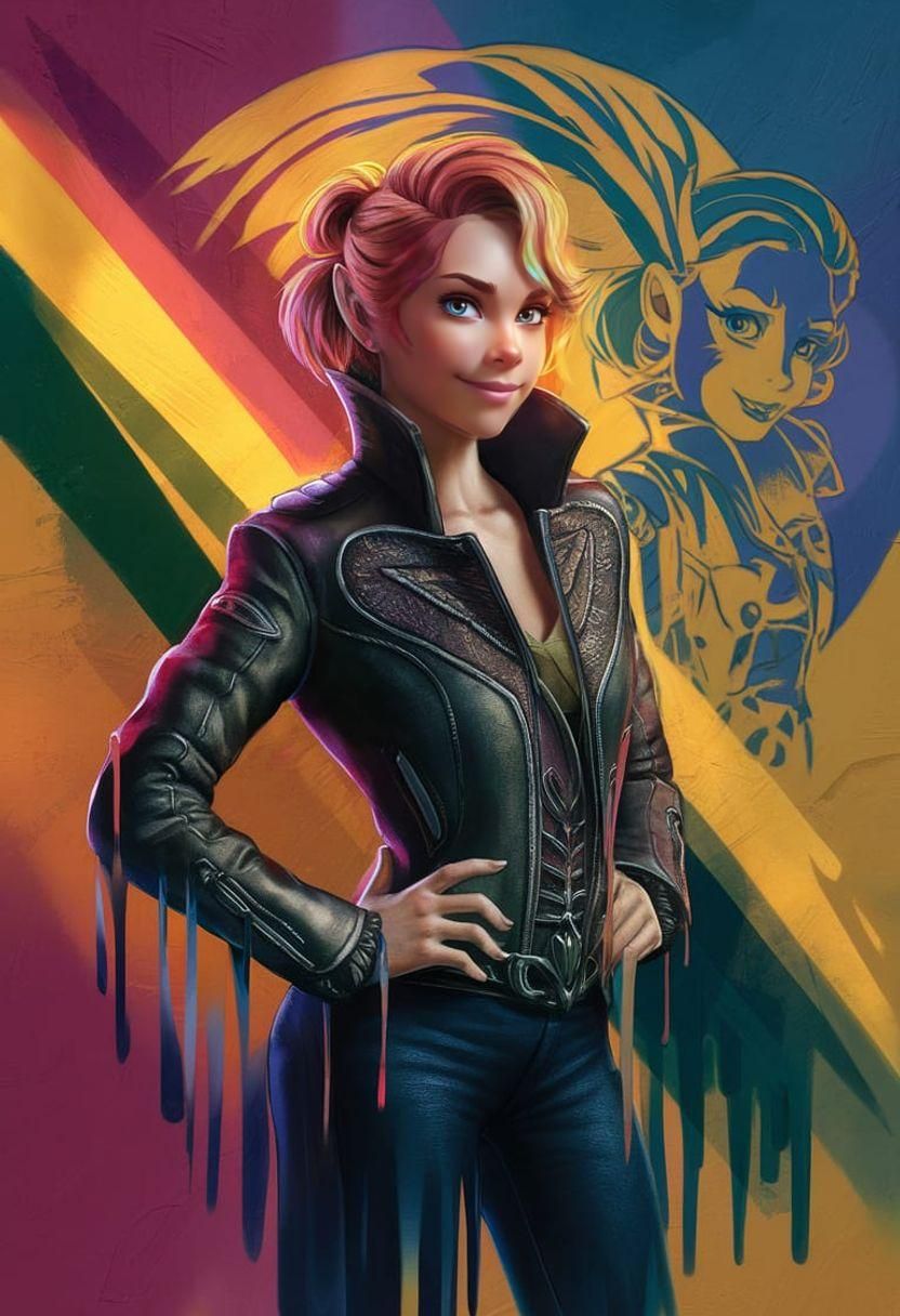 Sunset Shimmer Concept Art in Art Nouveau Style