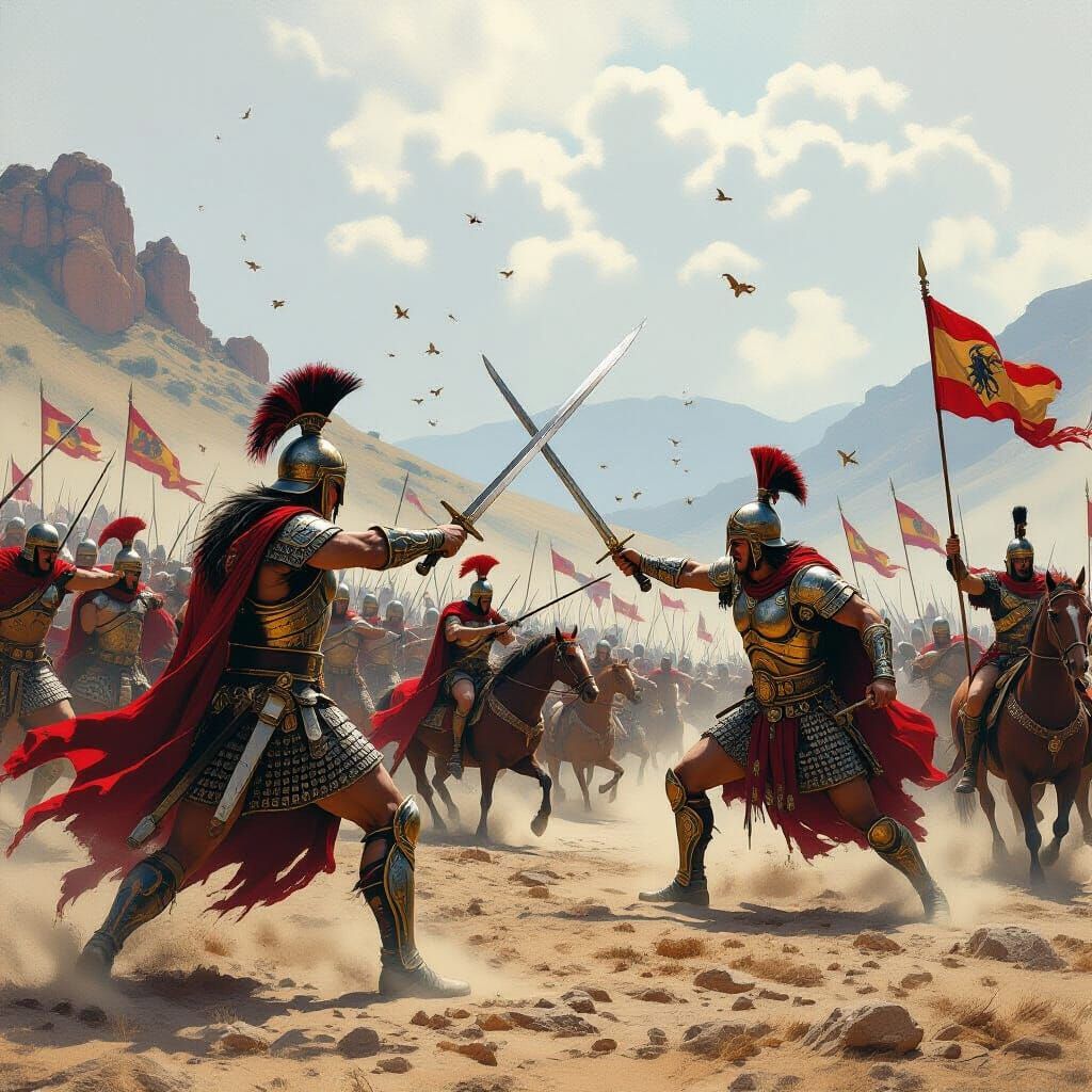 Epic Ancient Warriors Clash on Battlefield