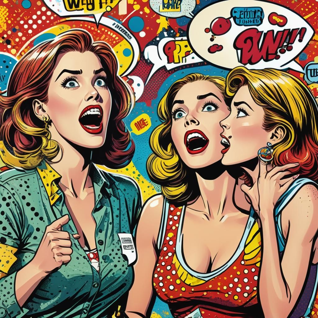 Dynamic Pop Art Women with Speech Bubble