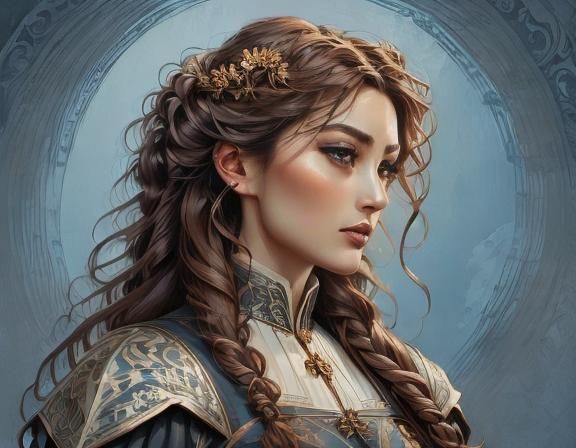 Aria in Luxurious Bedroom with Tapestries