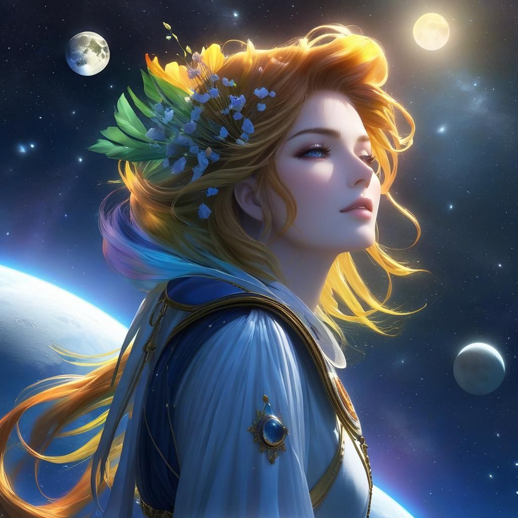 Ethereal Woman with Drops of Jupiter in Hair