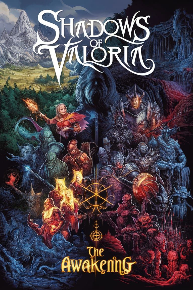 Fantasy Landscape with Heroes and Villains