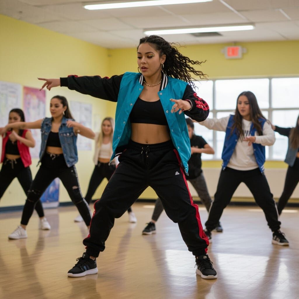 Energetic Hip Hop Dancers in Vibrant School Setting