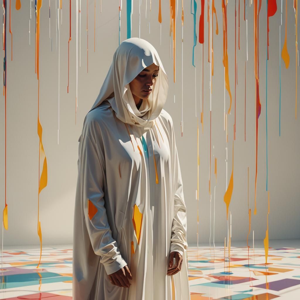 Emotional Figure in Veiled Space: Digital Pop Art