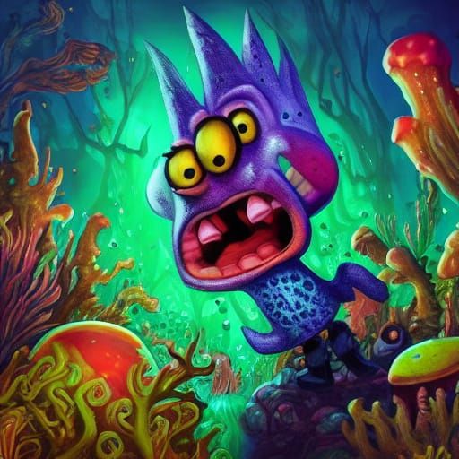 SpongeBob in Dark Fantasy Portrait