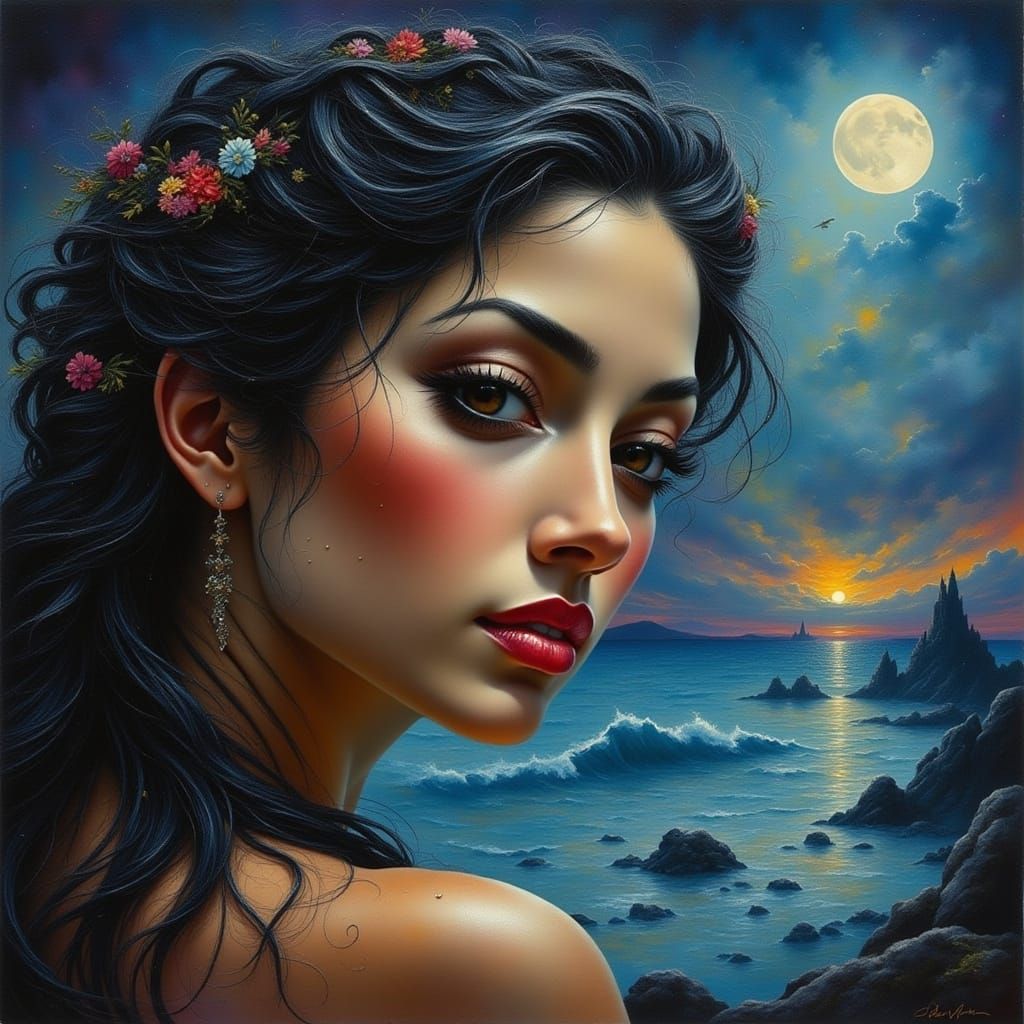 Woman Crying Blue Spanish Eyes