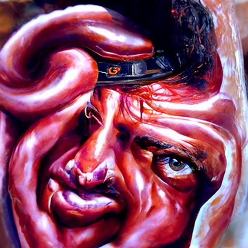 Stallone as Cobra: Oil Painting in Gurney Style