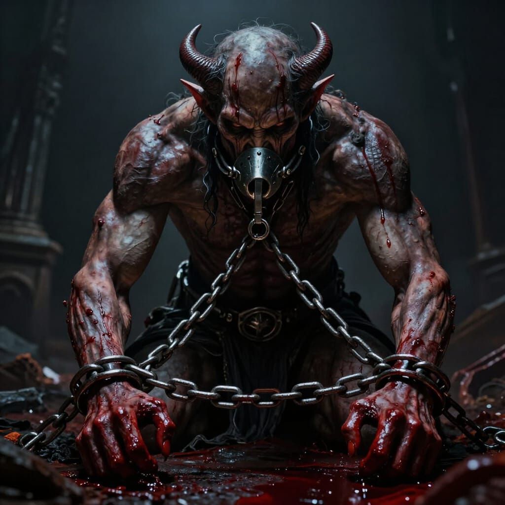 Lord of Blood Ihrinwe Chained in Dark Fantasy Style