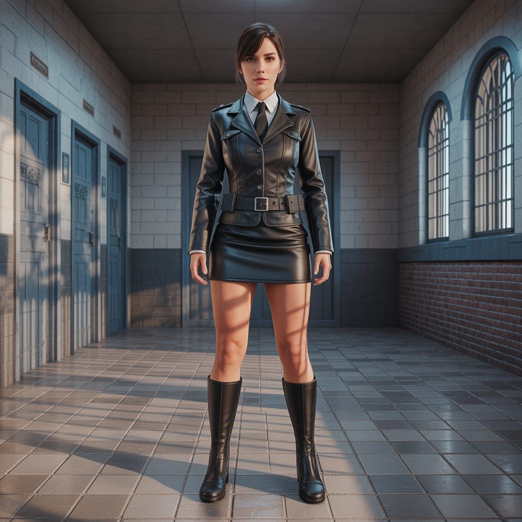 Wendy Padbury as a Leather-Clad Prison Warden