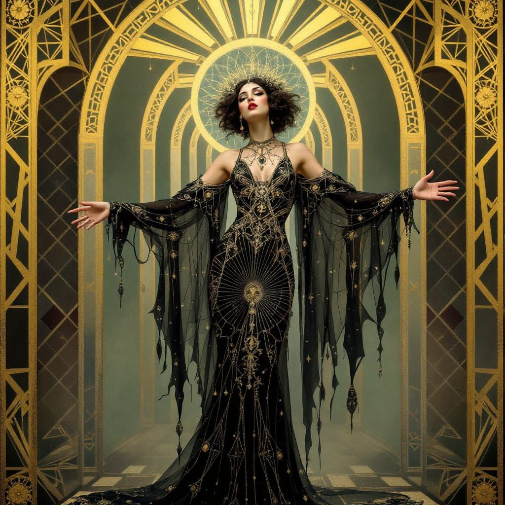 Elegant Medium in Art Deco Nouveau Style