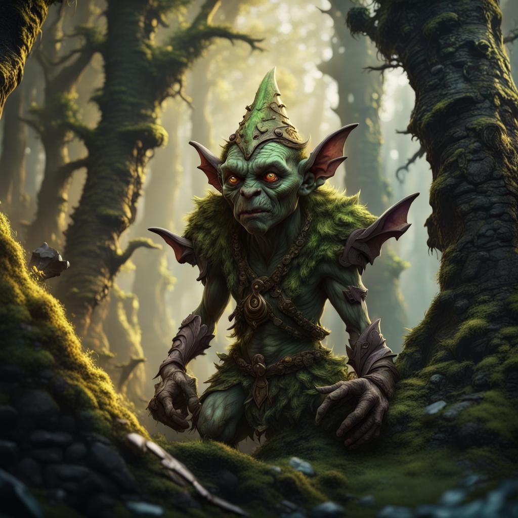 Detailed Forest Goblin Matte Painting