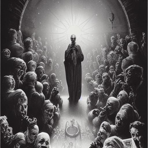 1950s Horror Christmas Movie Poster in Black and White