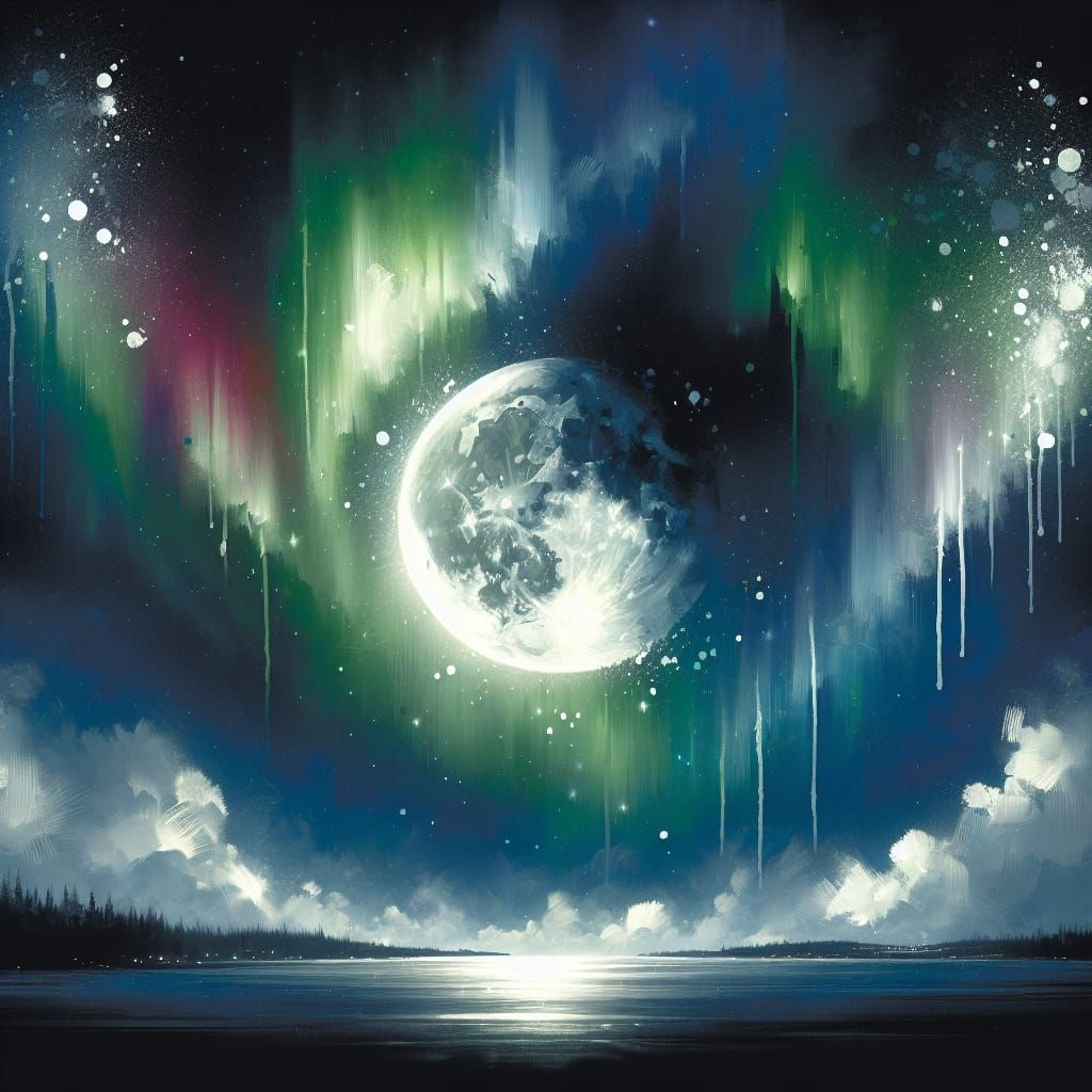 Spectacular Aurora Borealis Painting Illuminates Night Sky