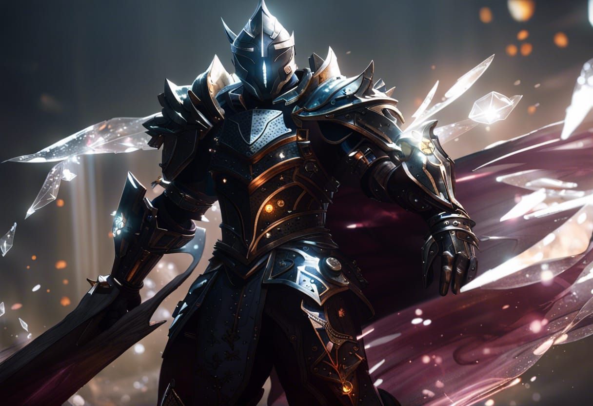 Crystal Knight in Ornate Armor, Dark Fantasy Art