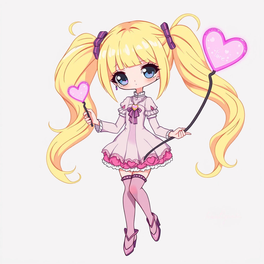 Heartpunk Magical Girl with Sci-Fi Dress, Anime Style