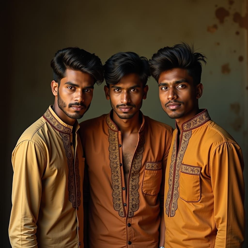 Vintage South Asian Men's Group Photo
