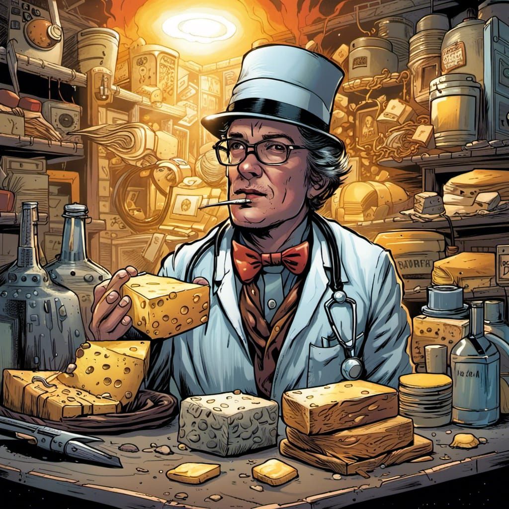 Doctor Cheese in Comic Book Art Style