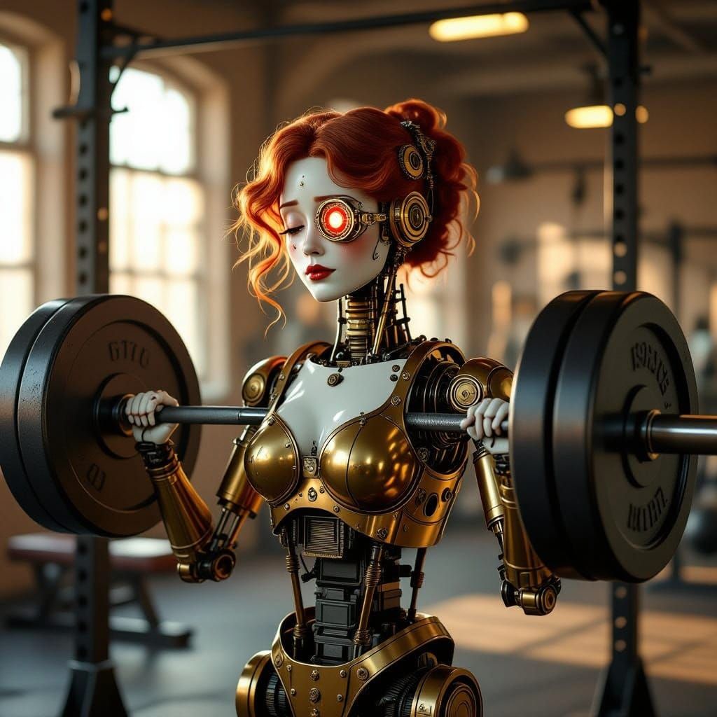 melancholic steampunk automaton