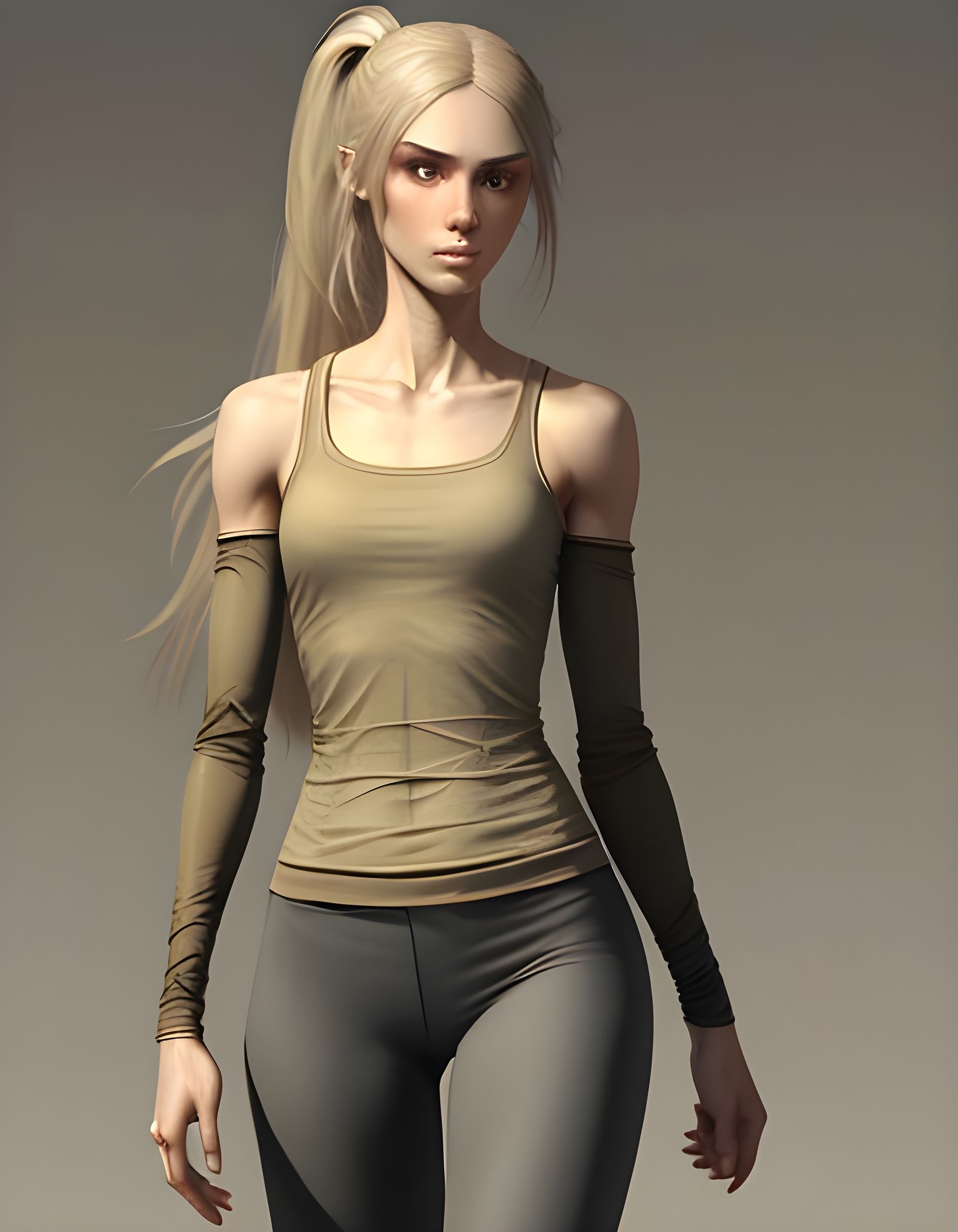 Teen Girl Portrait in Horror Art Style