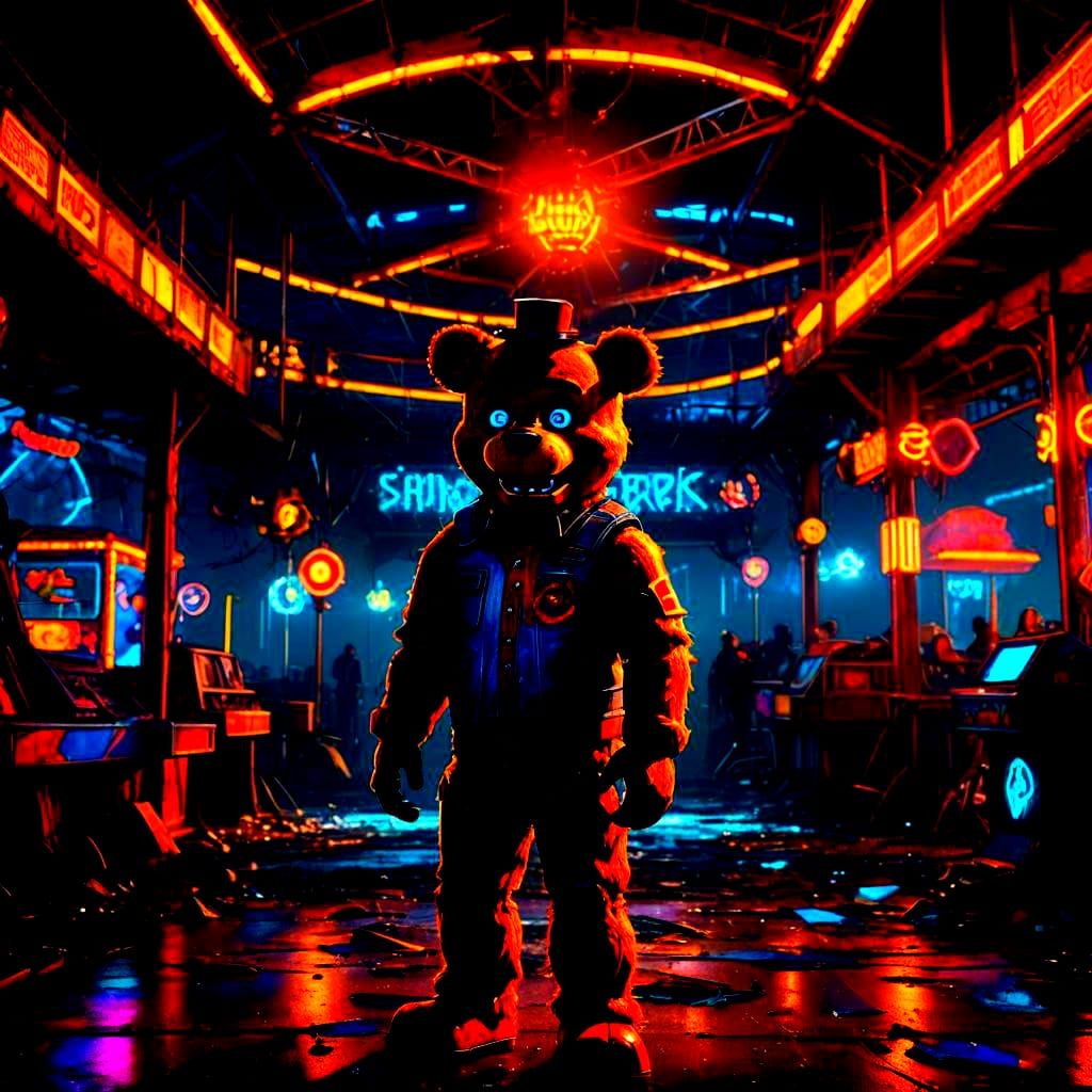 Detailed Matte Painting of Freddy Fazbear