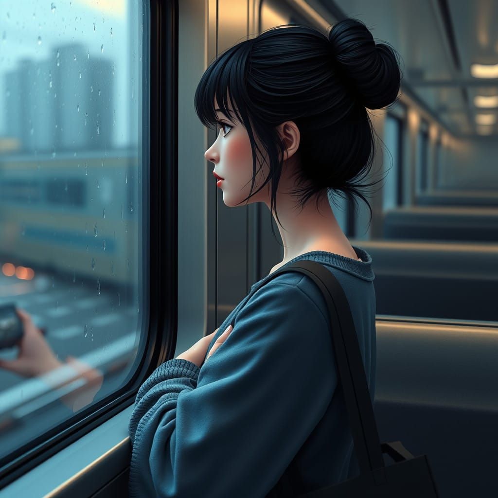 A Trainbound Woman Reflects on Her Future
