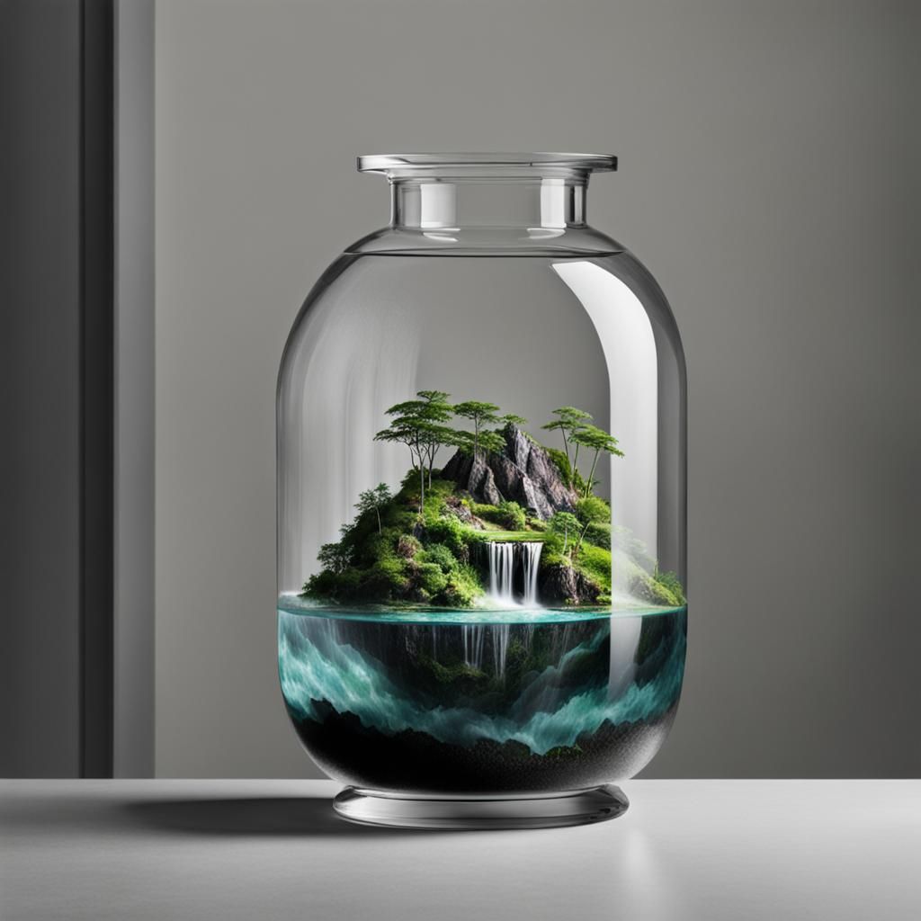 Rainy Island in a Glass Pot