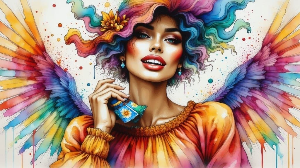 Joyful Surrealist Artist Emerges from Vibrant Whimsy