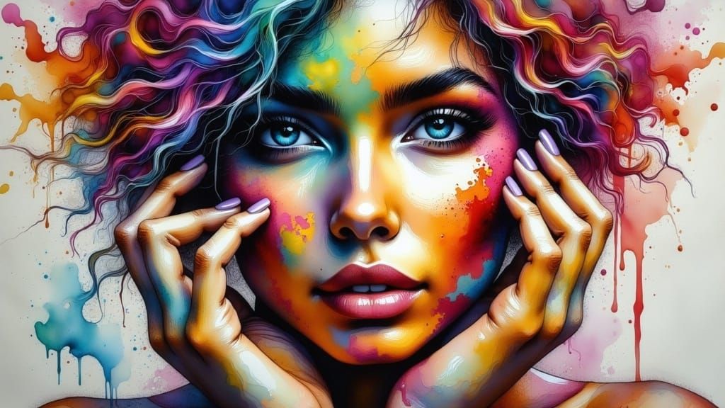 Watercolor Revelation in Vibrant Splendor