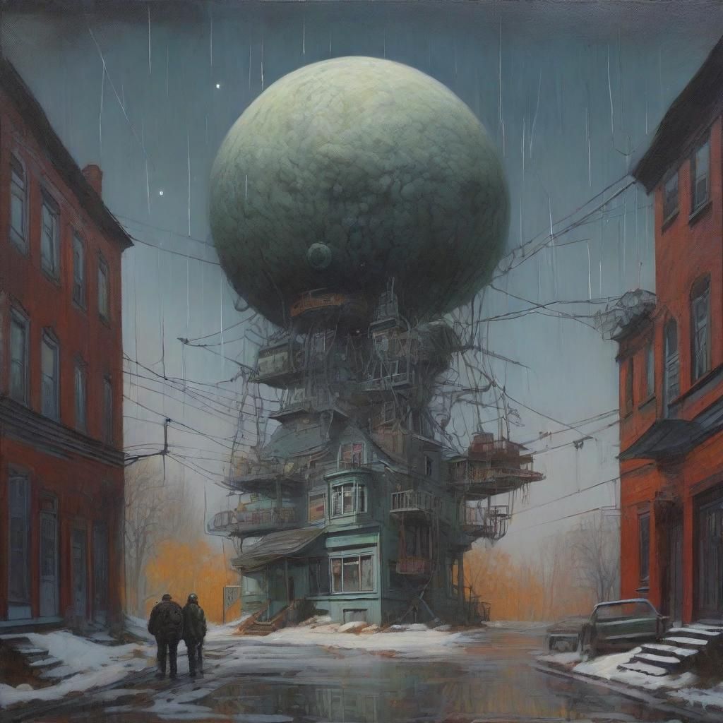 Eldritch Gothic Folk Art Cosmic Landscape