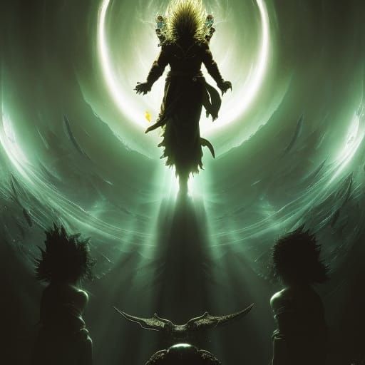 Eldritch Super Saiyan Goddess Inspired by Horror Art