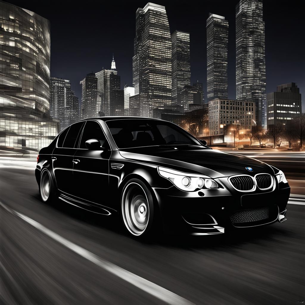 BMW M5 E60 Noir: Cyberpunk Automotive Elegance