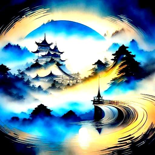 Calligraphic Poem on Decorated Scroll in Chinese Painting St...