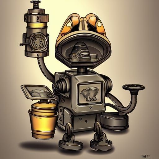 Kawai Steampunk Robot Duck in Dinosaur Cosplay