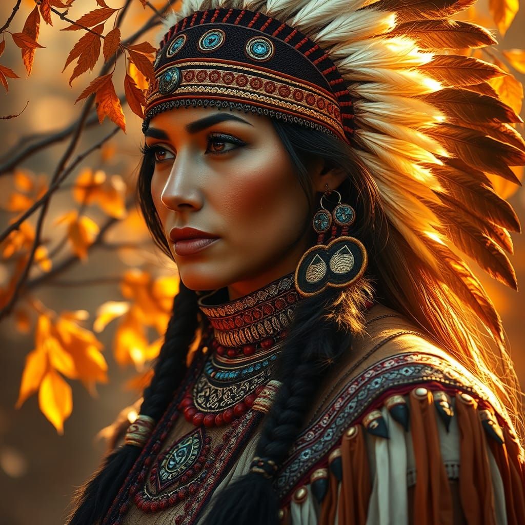Autumn Native American Woman