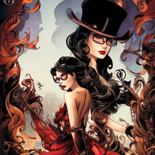 Stylish Woman in Penthouse, Oil Painting Style